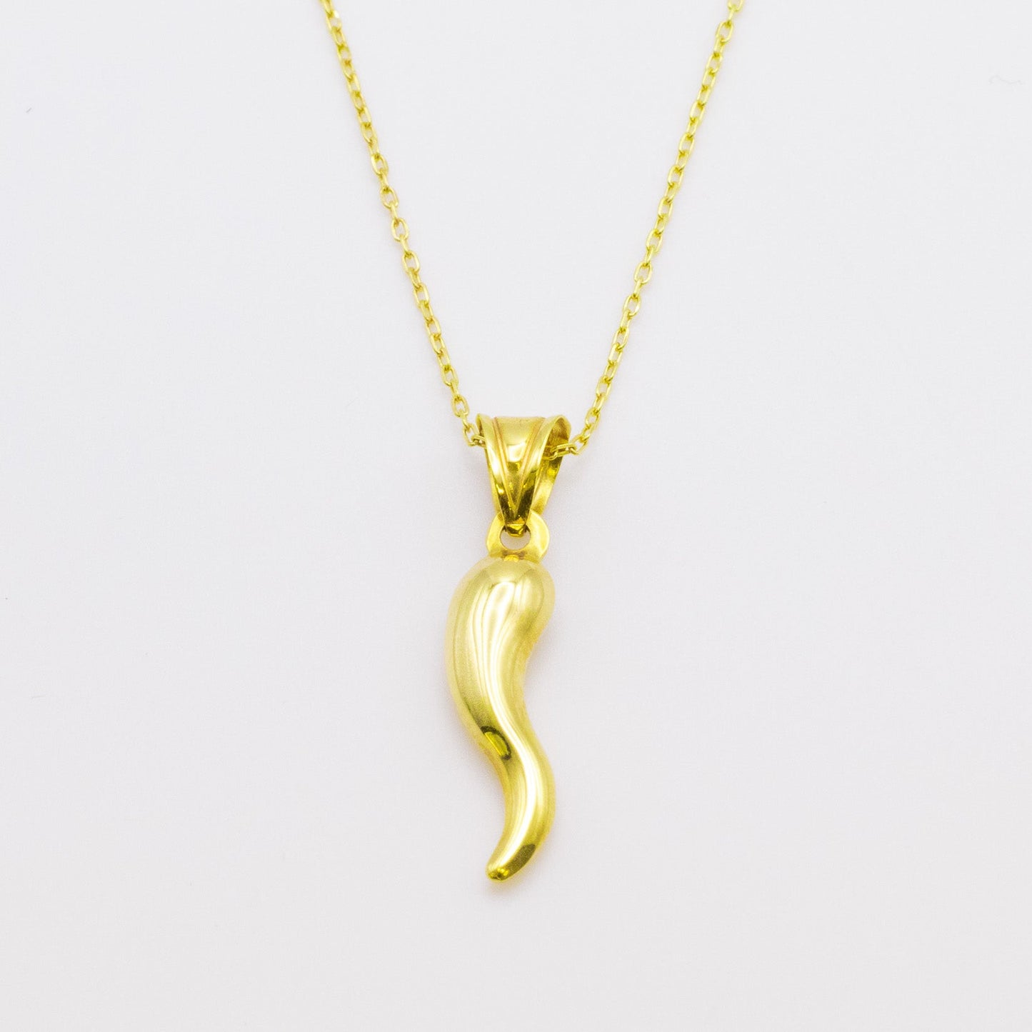 14k Italian Horn Pendant