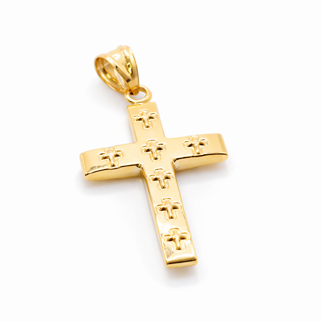 18K Solid Gold Cross Pendant