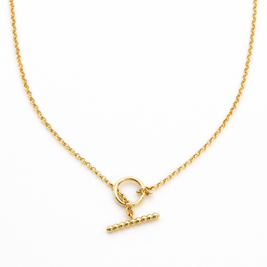 14K Gold Toggle Necklace