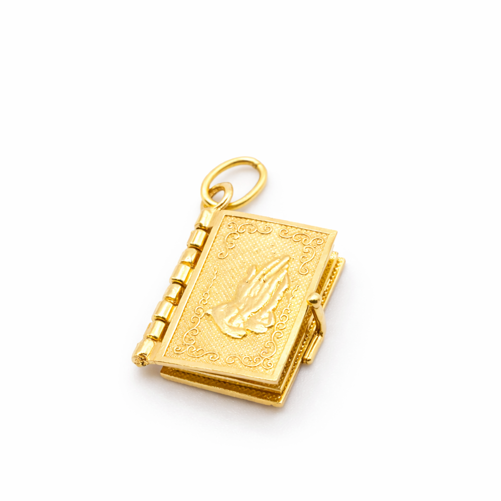 18K Solid Gold Bible Pendant