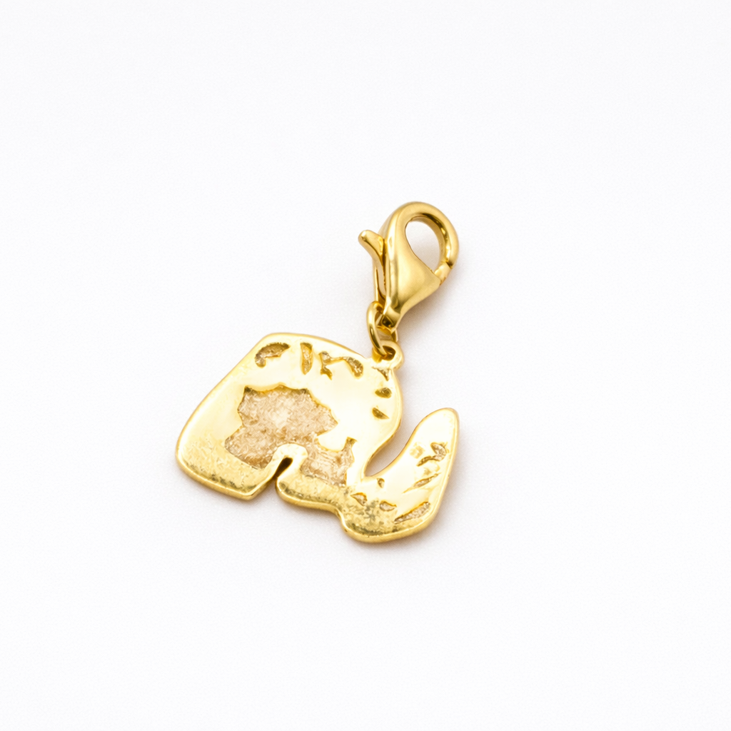 18K Solid Gold Raouché Rock Charm Pendant