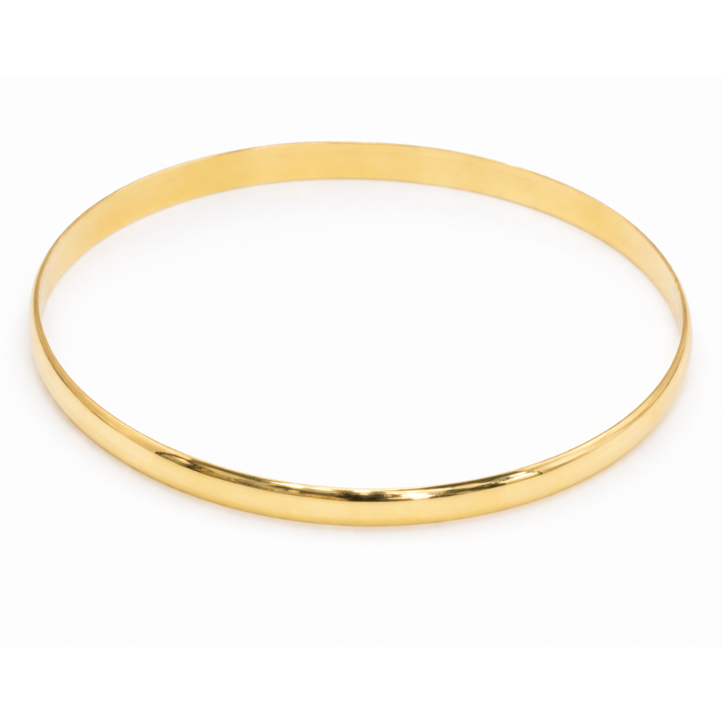18K Solid Gold Investment Bangle – Classic Minimalist Luxury Bracelet