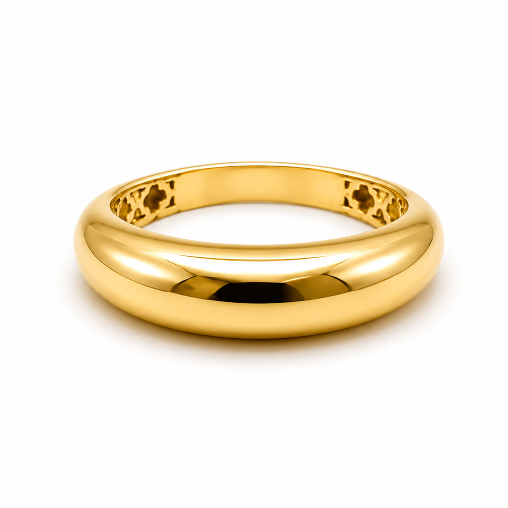 18K Gold Comfort Fit Dome Ring