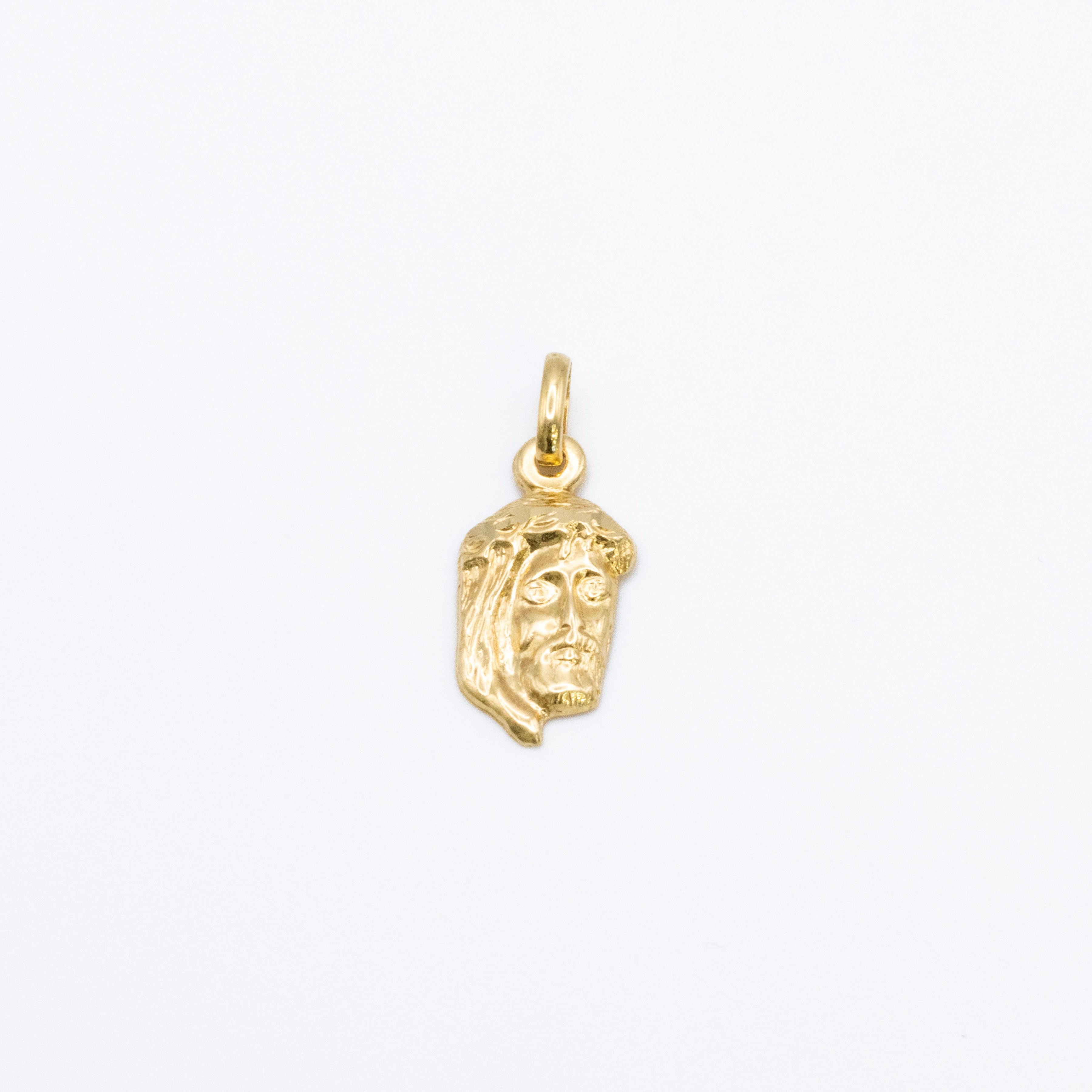 Jesus Face Pendant Charm— 18K Solid Gold