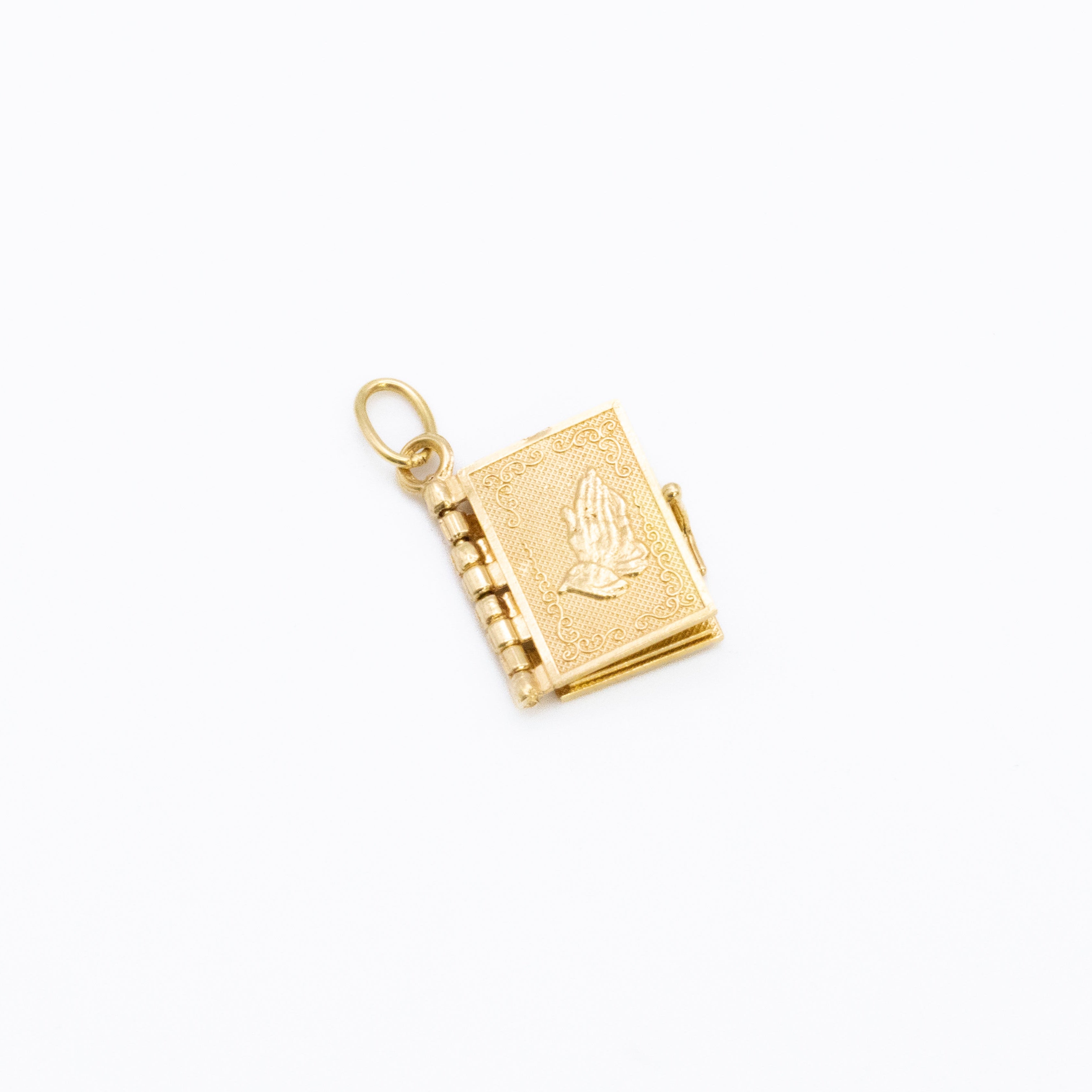 Prayer Book Locket Charm 18K Solid Gold
