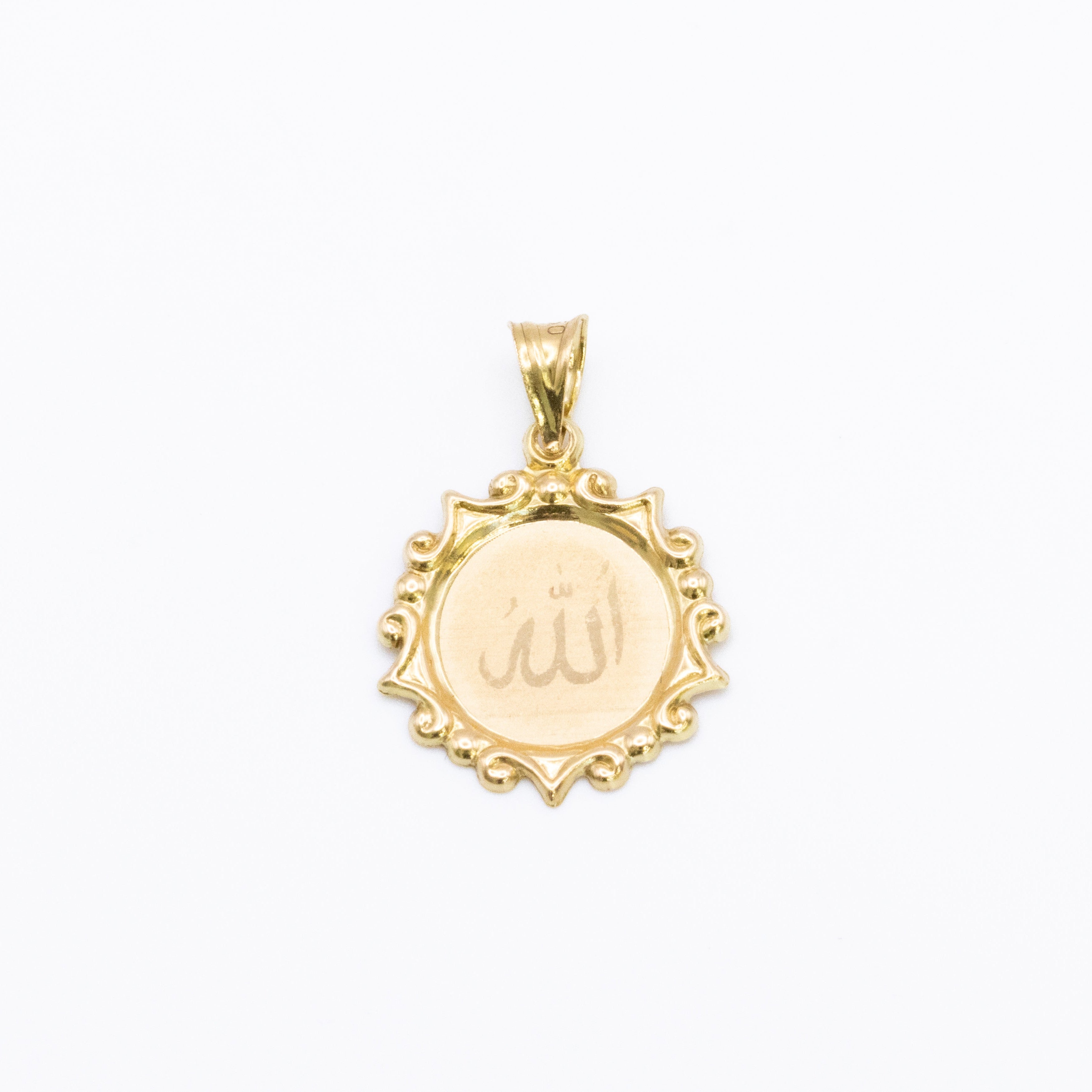 Allah Medallion (Vintage Frame) — 18K Solid Gold