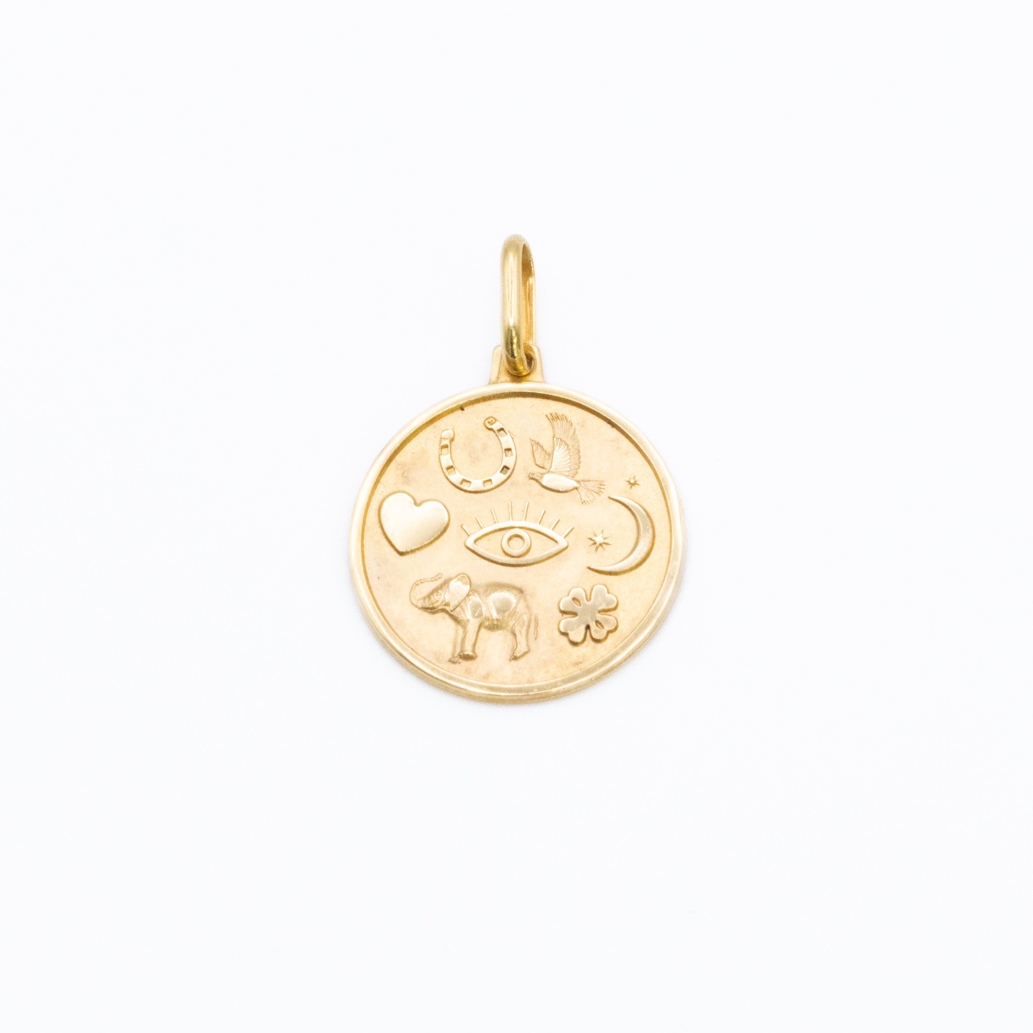 Fortune Symbols Medallion - 14k Solid Gold