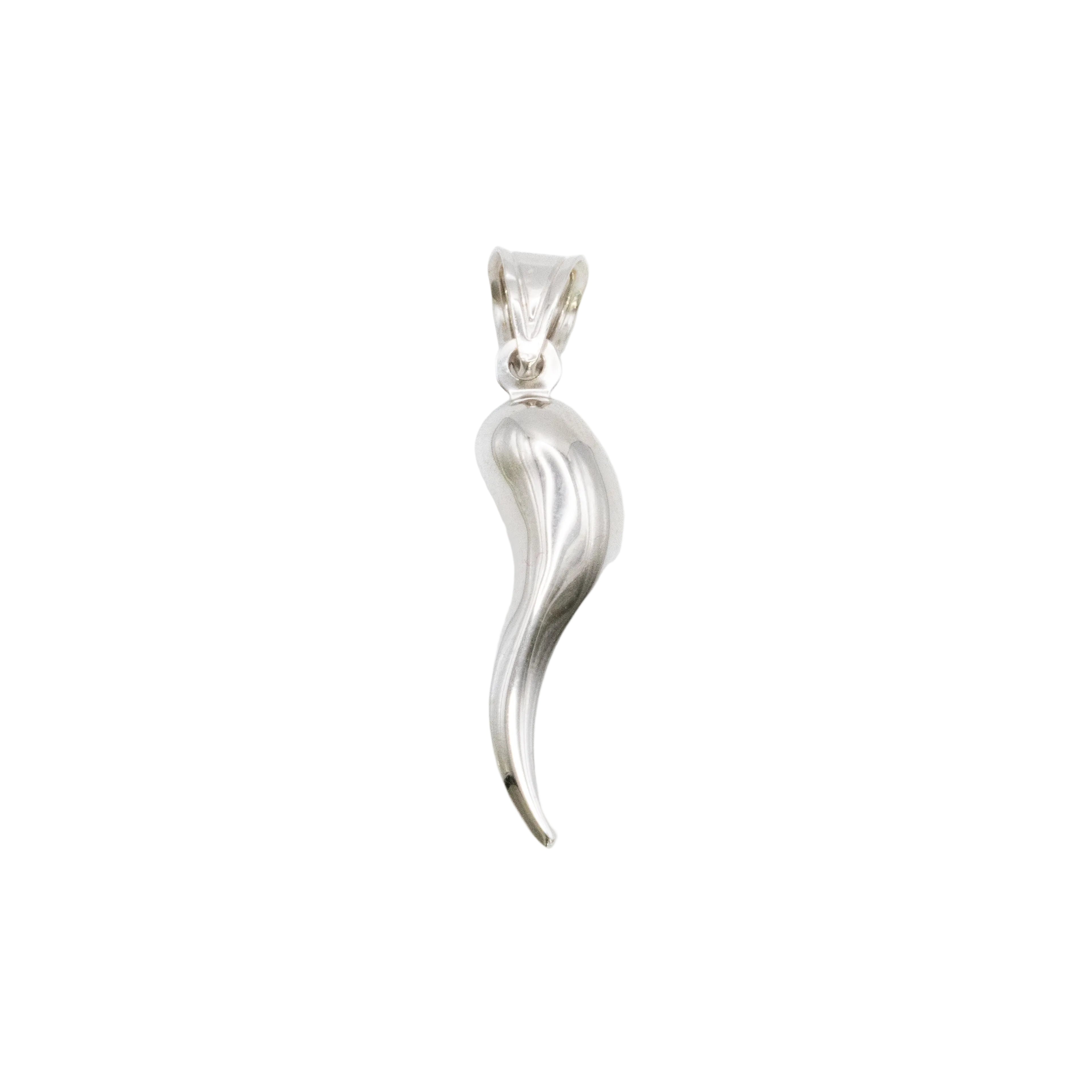 Italian Horn Charm — 14K White Gold