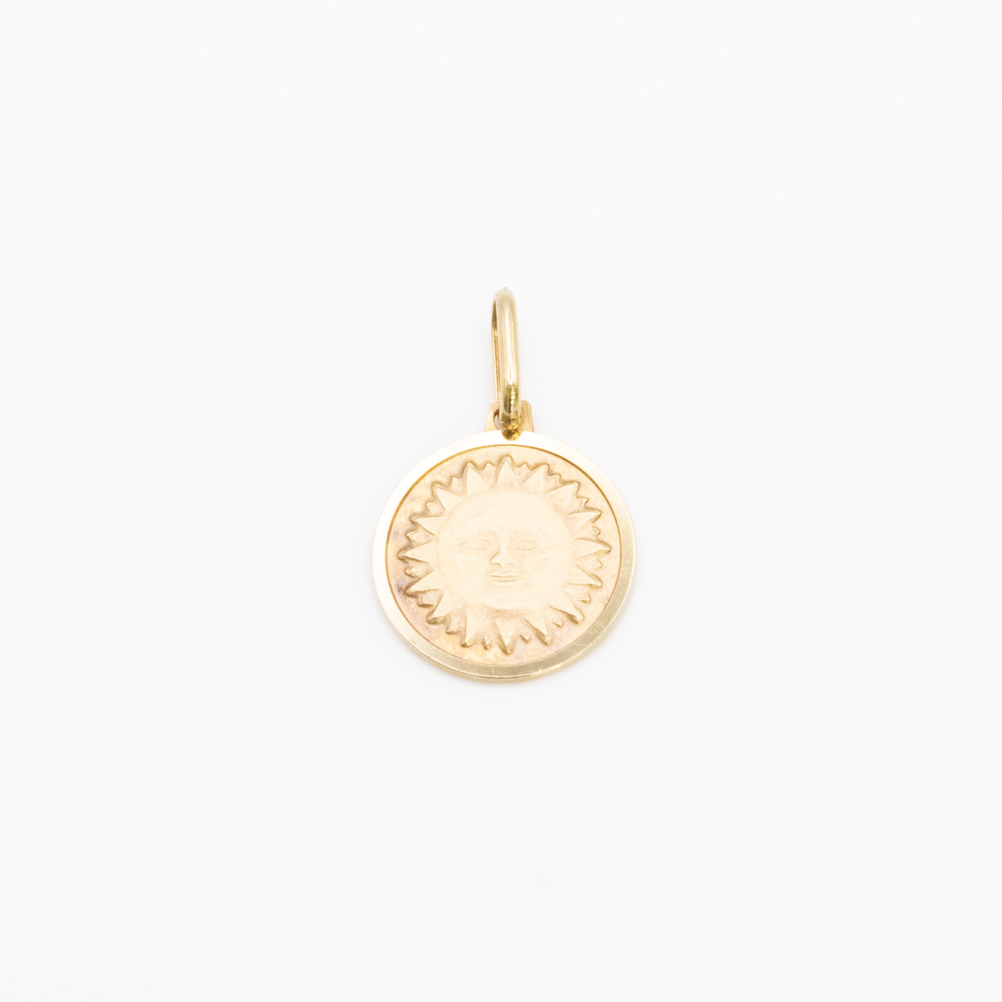 Sunlight Medallion Charm — 14K Solid Gold