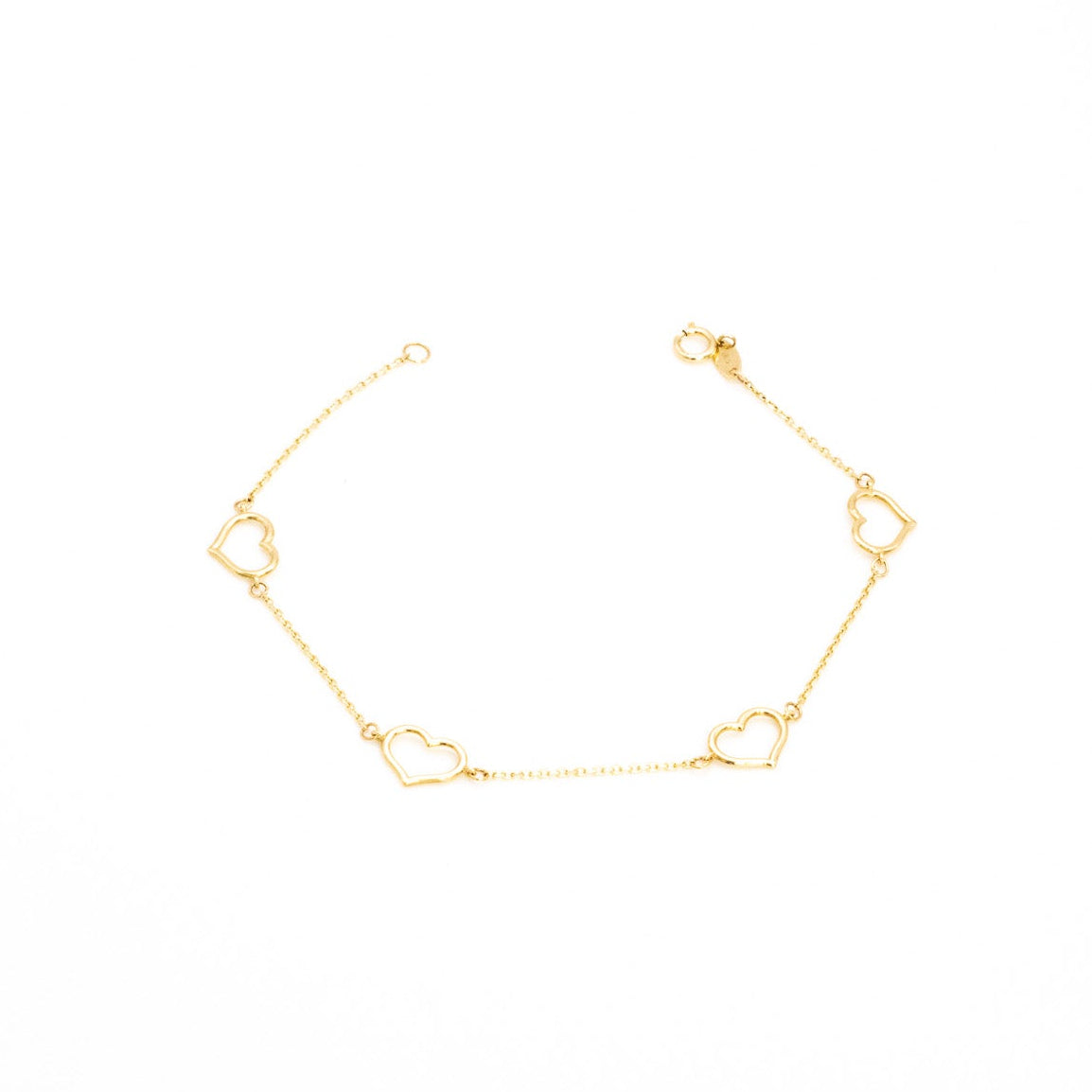18K Heart Link Bracelet