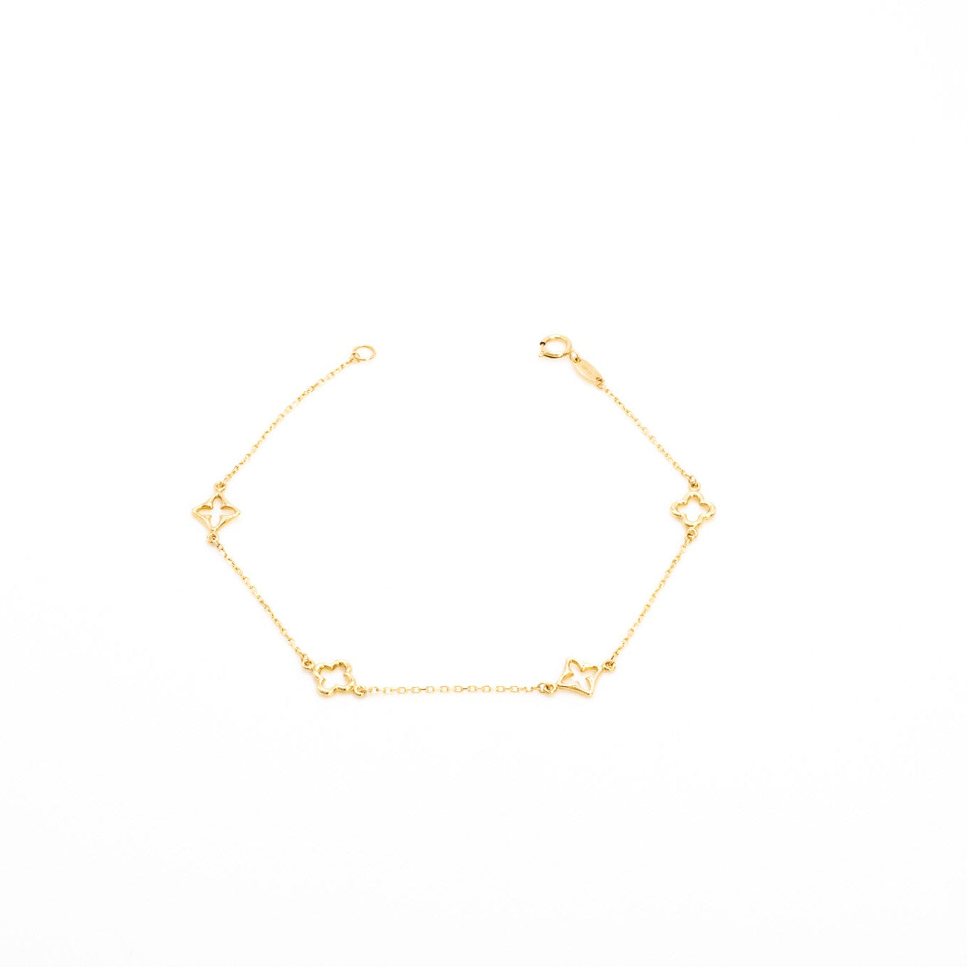 18K Clover Station Bracelet