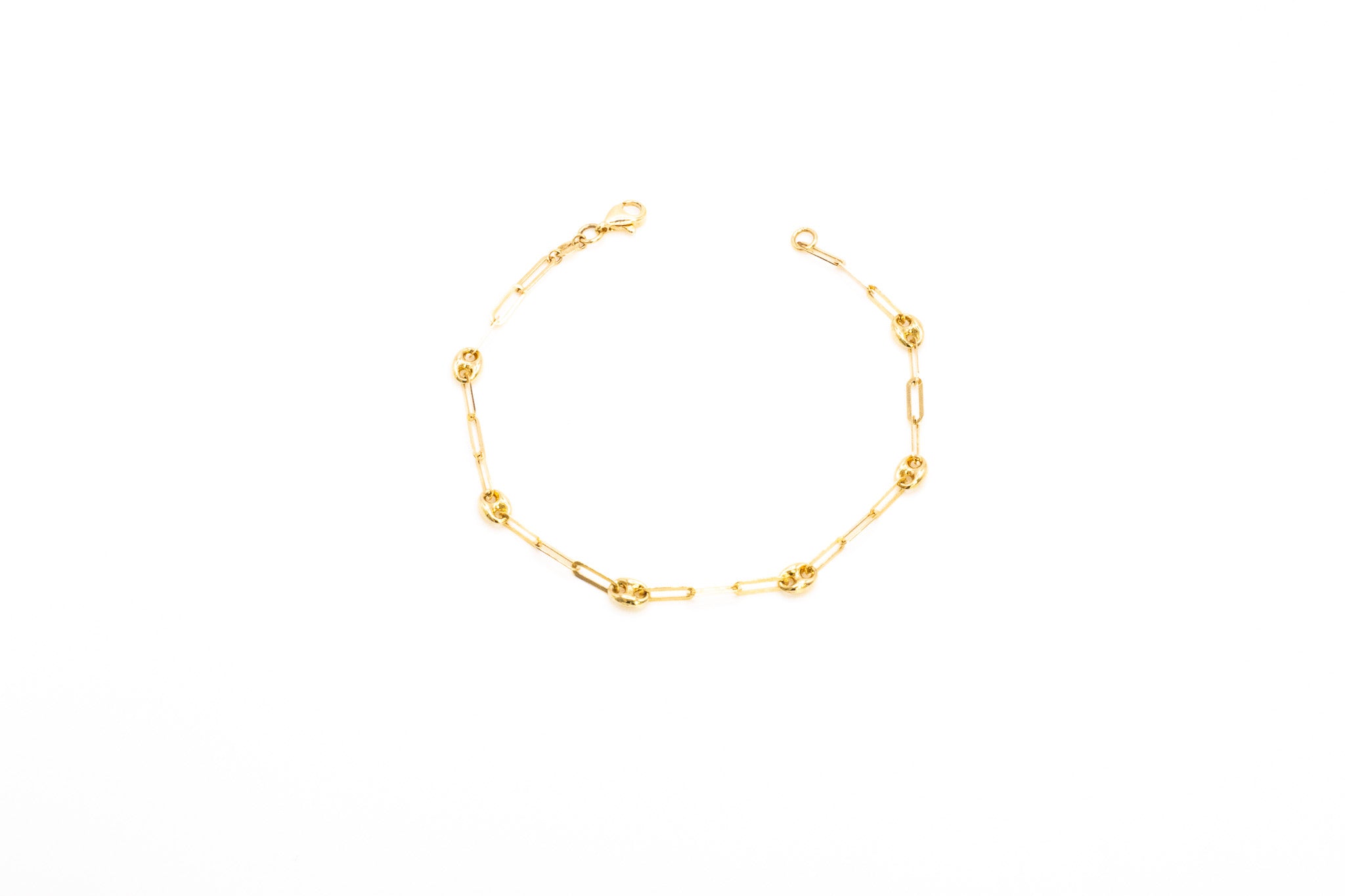 18K Mini Paperclip Beaded Bracelet CD inspired.