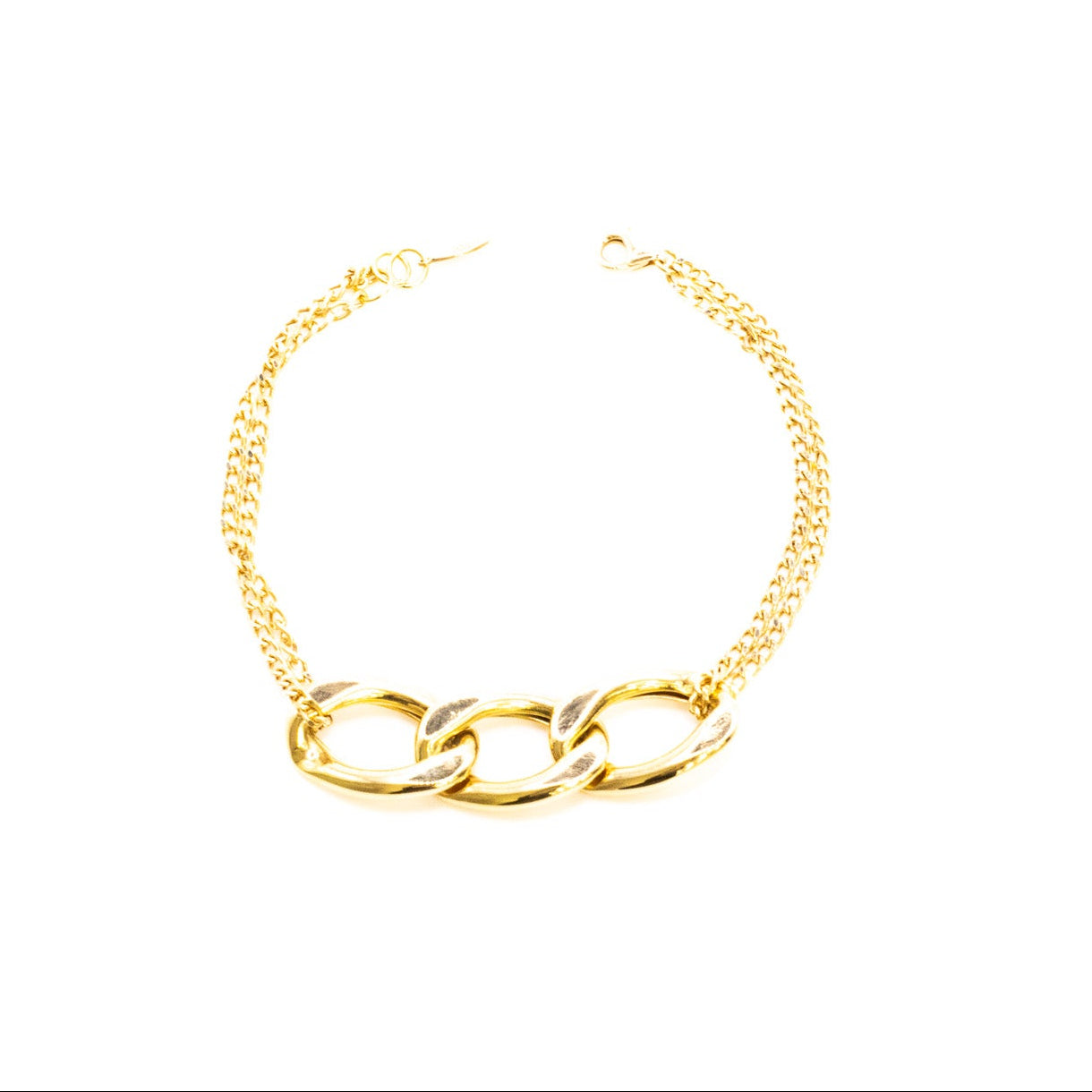 18K Triple Oval Link Bracelet