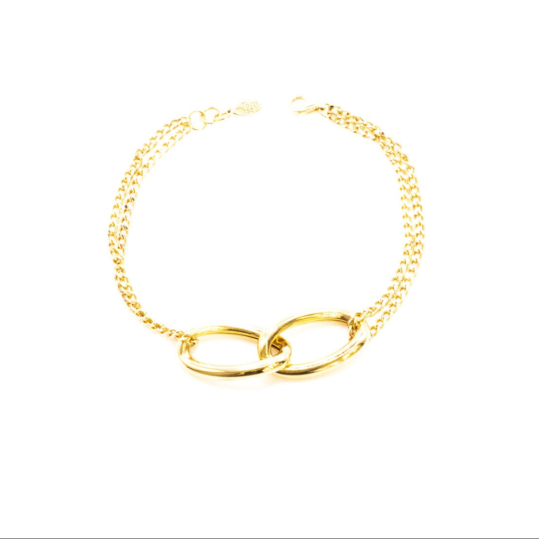 18K Double Oval Minimalist Bracelet