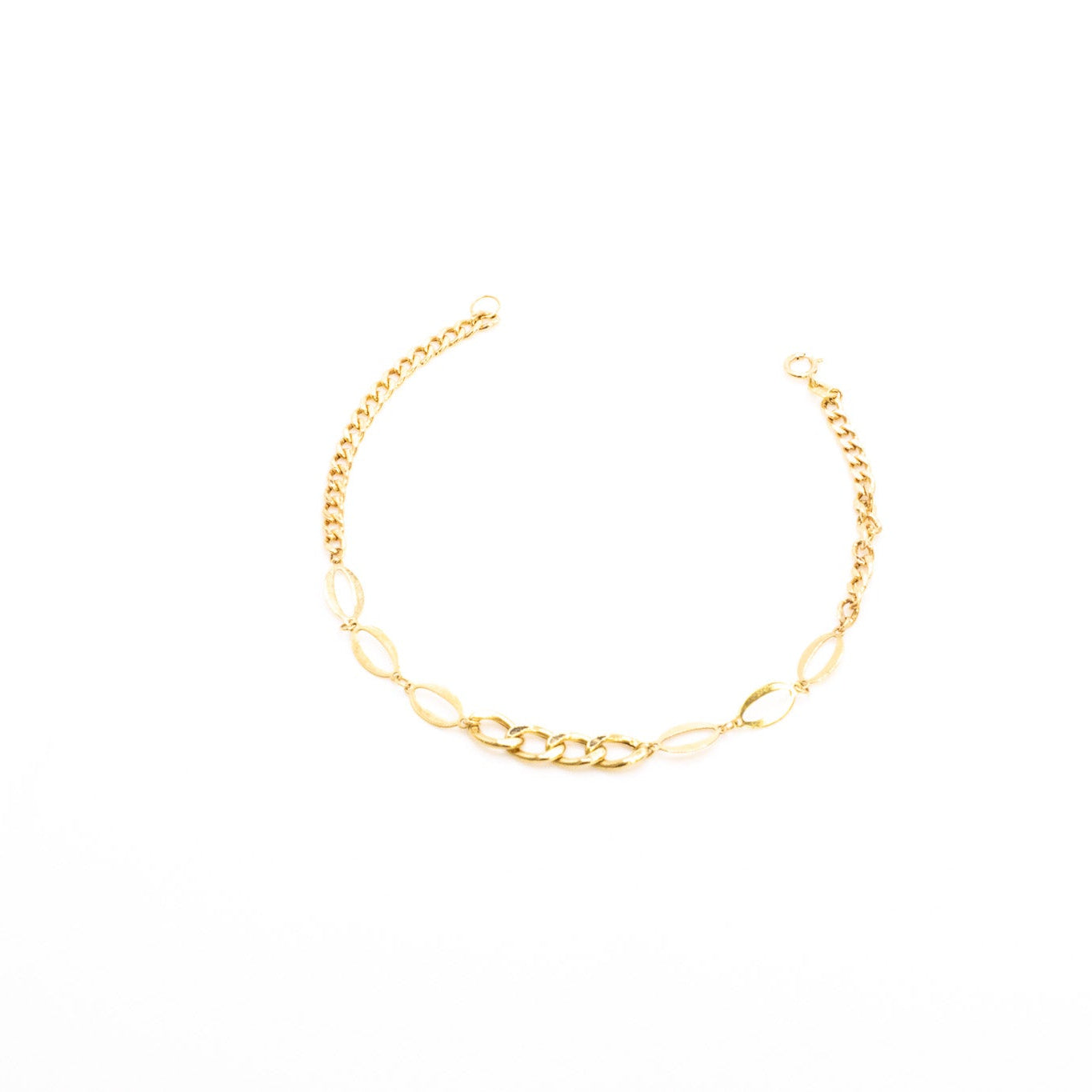 18K Oval Center Link Bracelet