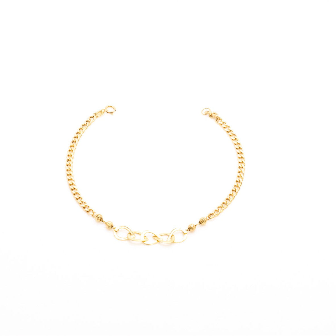 18K Classic Curb Center Bracelet