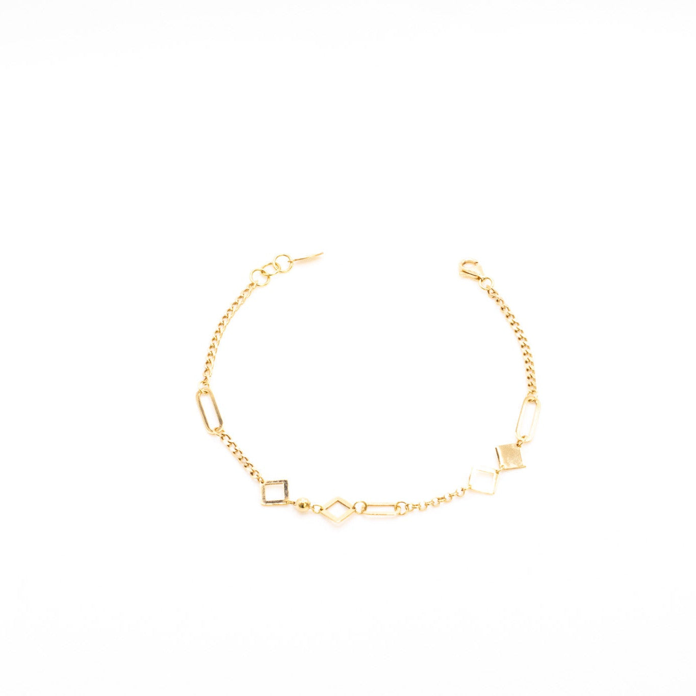 18K Geometric Mix Bracelet