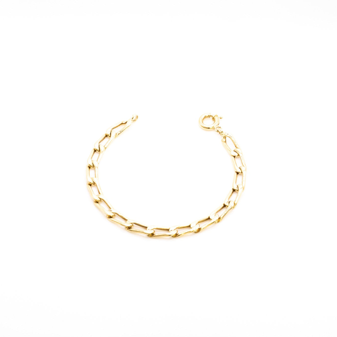 14K Rectangular Link Bracelet