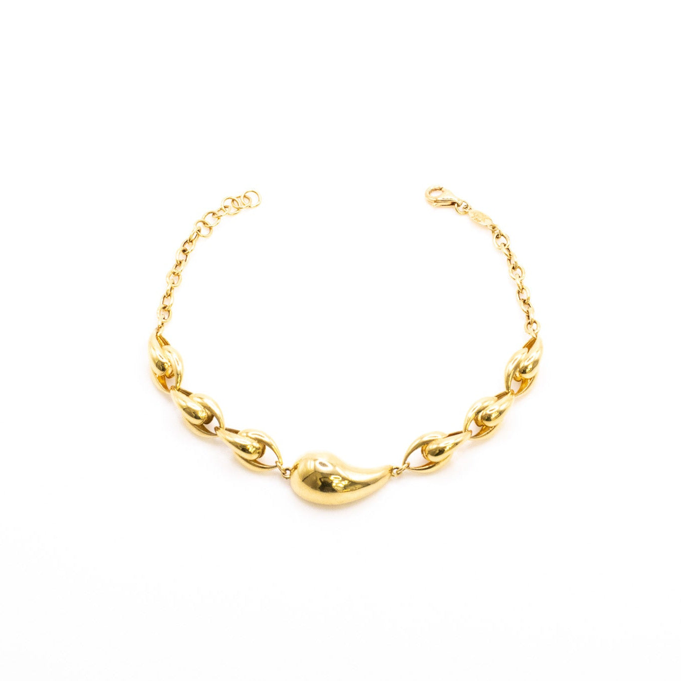18K Sculpted Drop-Link Bracelet
