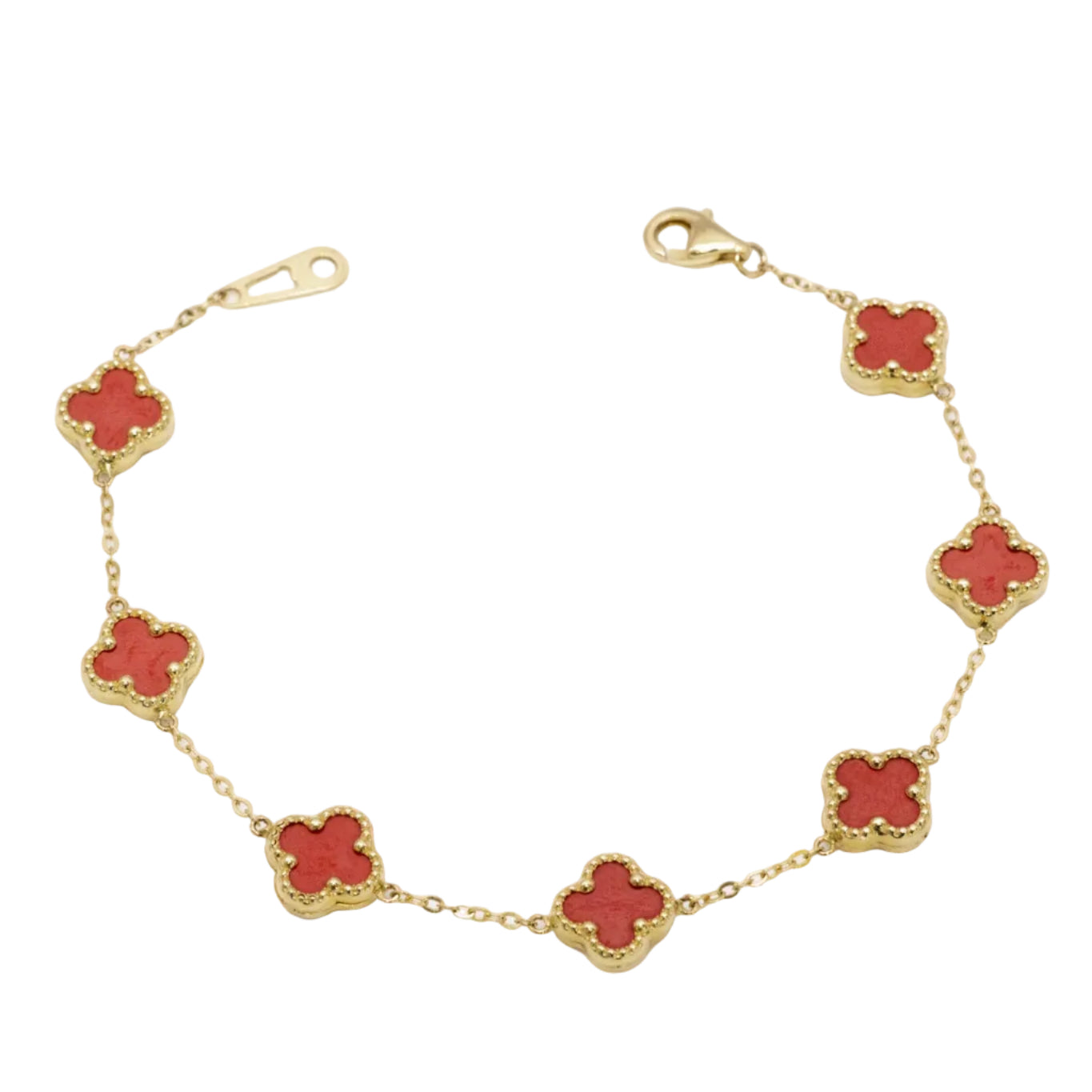 14K Red Clover Bracelet