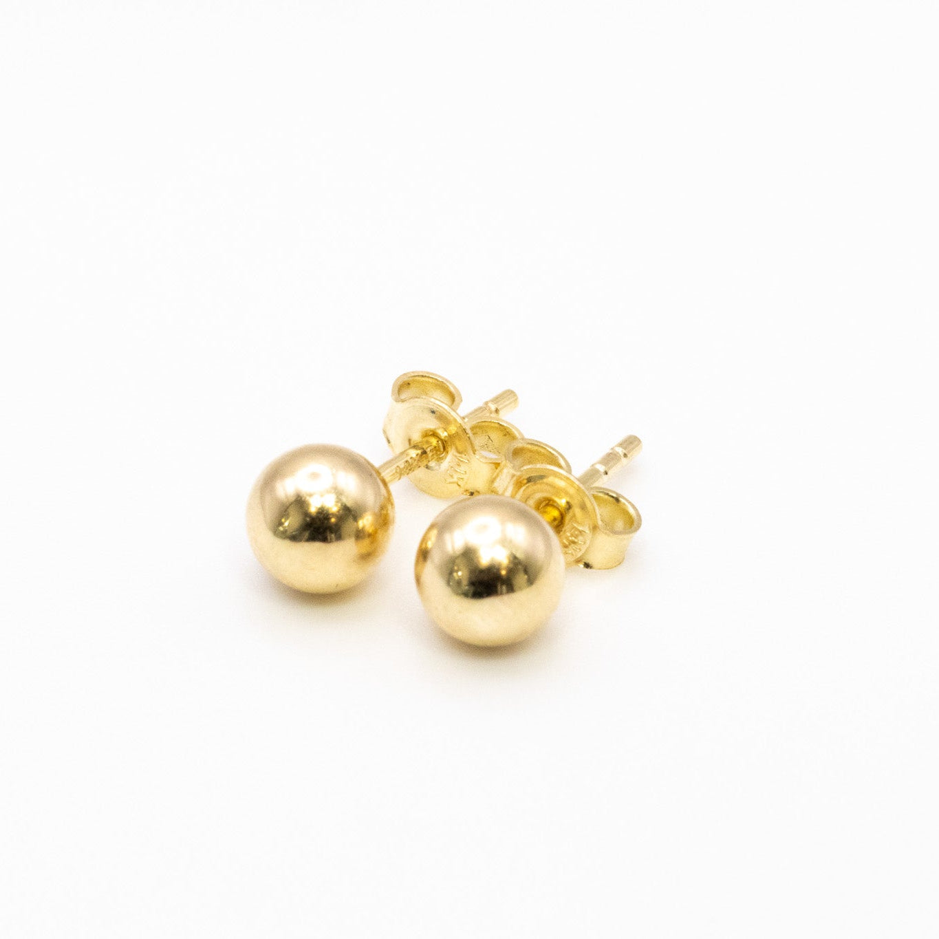 14K Solid round studs