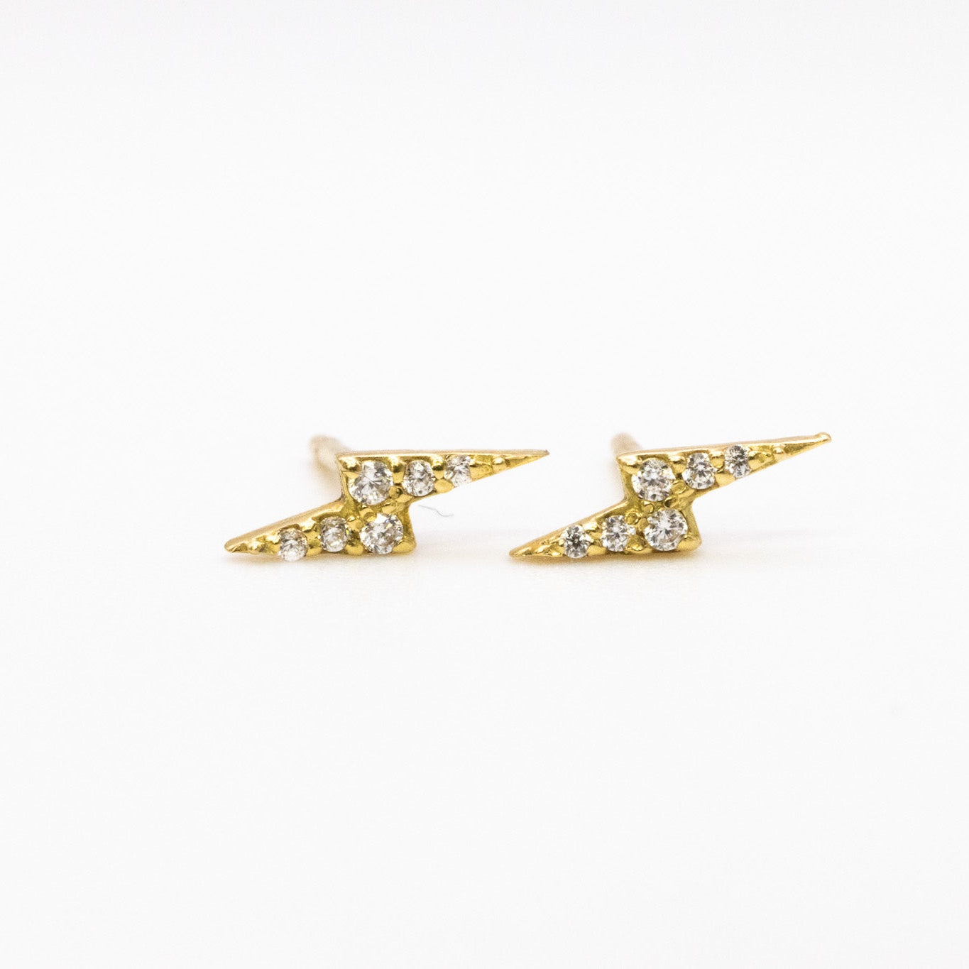 18K Lightning Studs