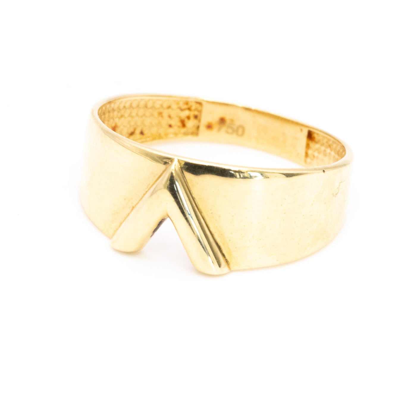 18K Solid Gold Linea Chevron Band