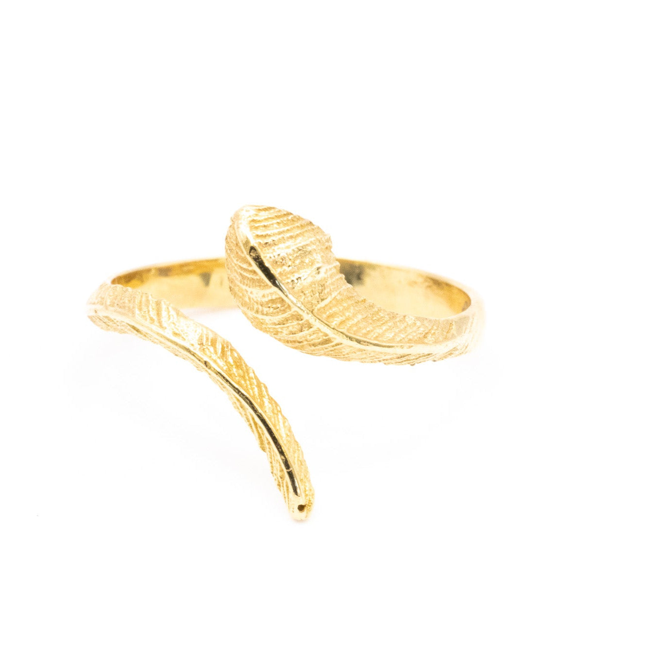 Aurea Feather Open Ring – 18K Gold