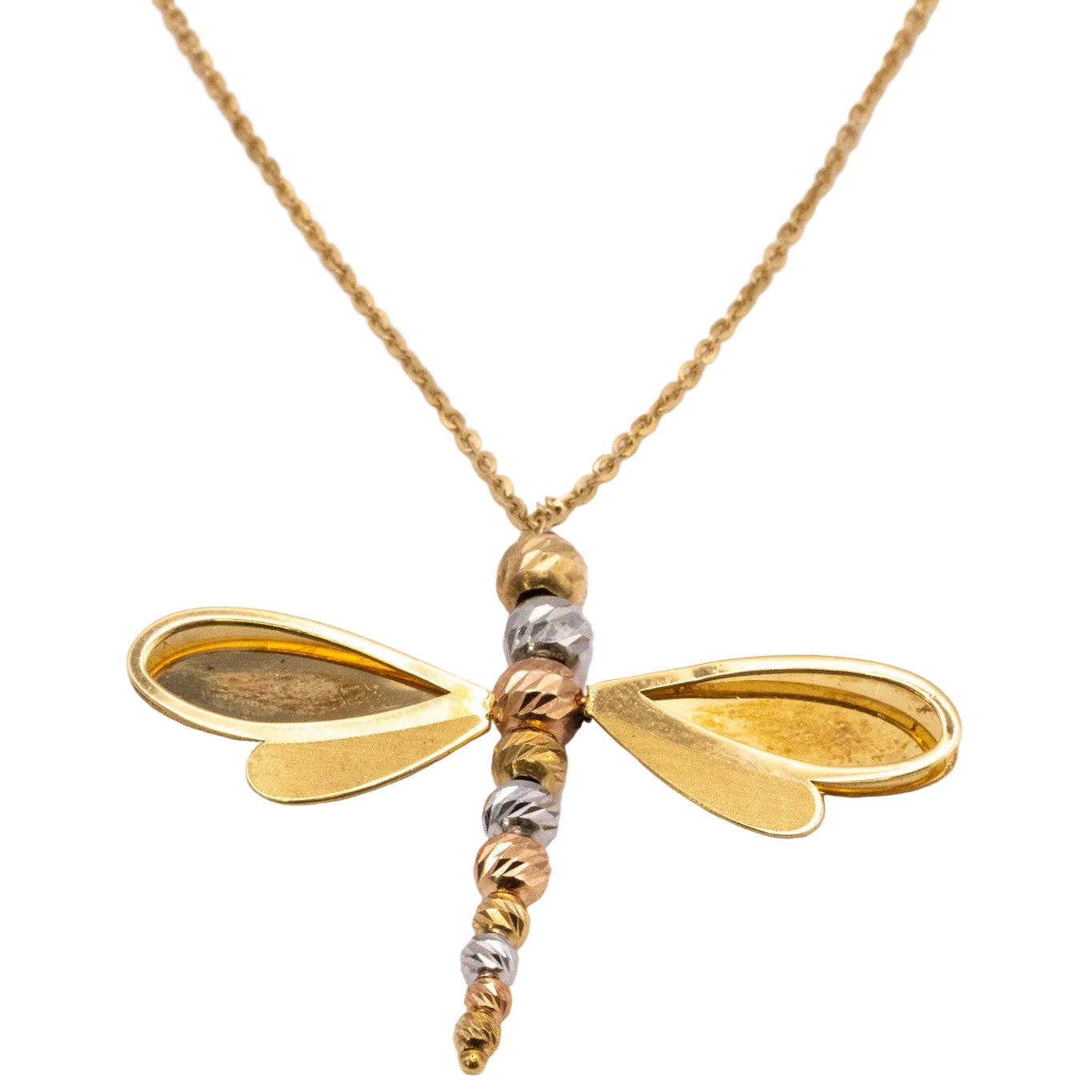 18K Gold Dragonfly Pendant Necklace