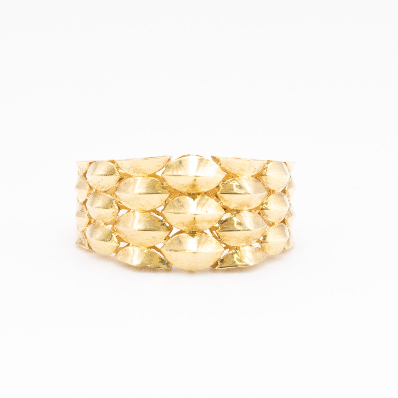 18k Pyramid Texture Wide Ring