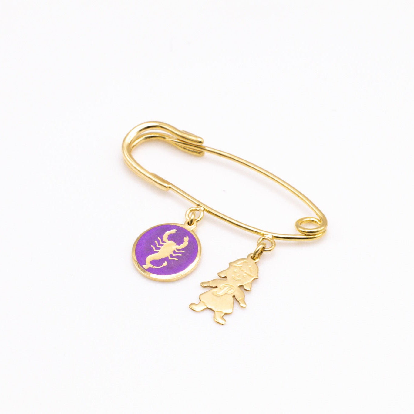 Horoscope Baby Pin in 18k Gold