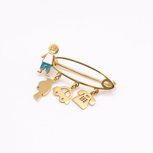 Baby Boy Pin in 18K