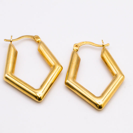 Hexa Hoops in 18K Gold