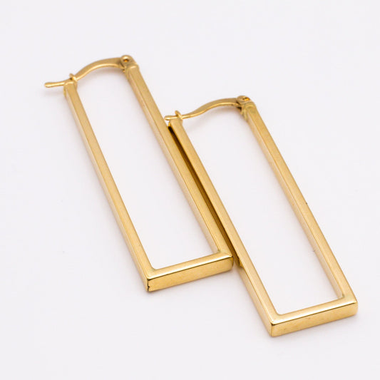 Rectangle Earrings in 18K