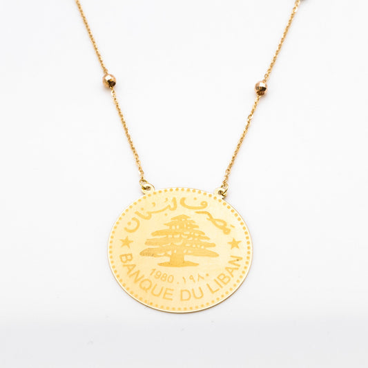 "Lira bi Kheir" Pendant in 18K.