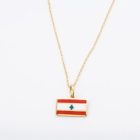 Lebanese Flag in 18K .