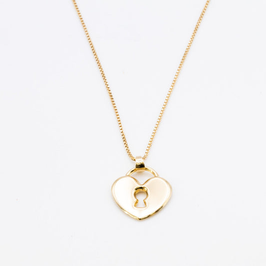 18K Love Lock and Box Necklace