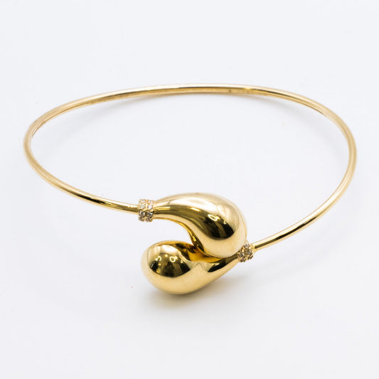 18K Bangle With CZ