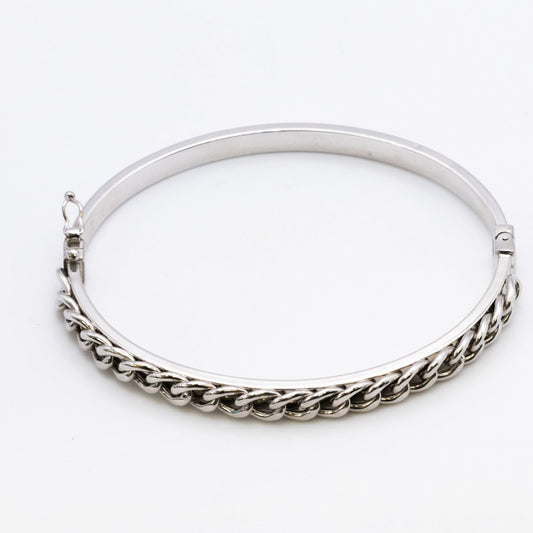 18K White Gold Bangle