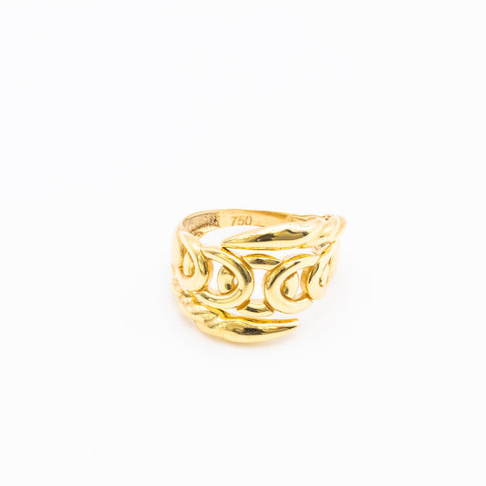 18K Bold Cursive Ring