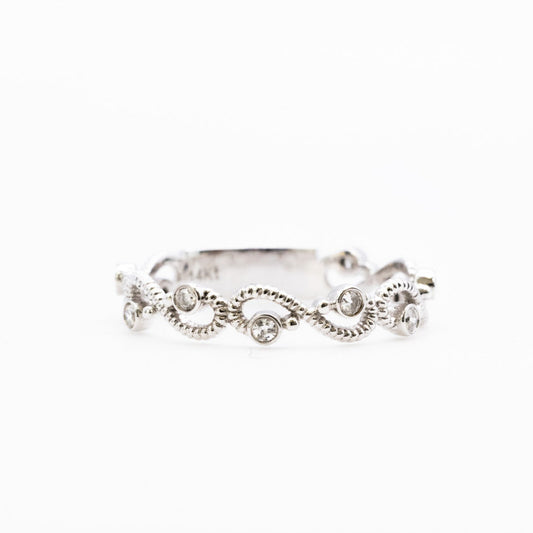14K Floral Band with Natural Diamonds.