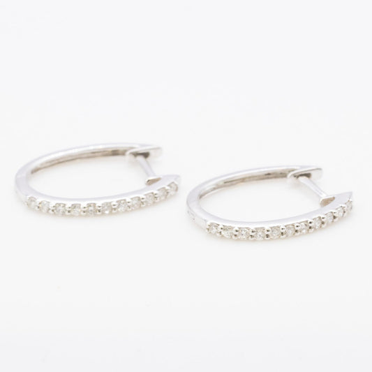 14K Natural Diamonds Hoop Earrings.