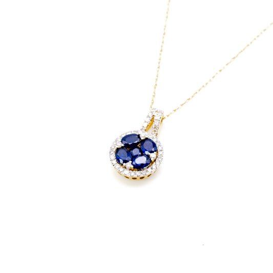 14K Eternal Blue Halo Pendant.