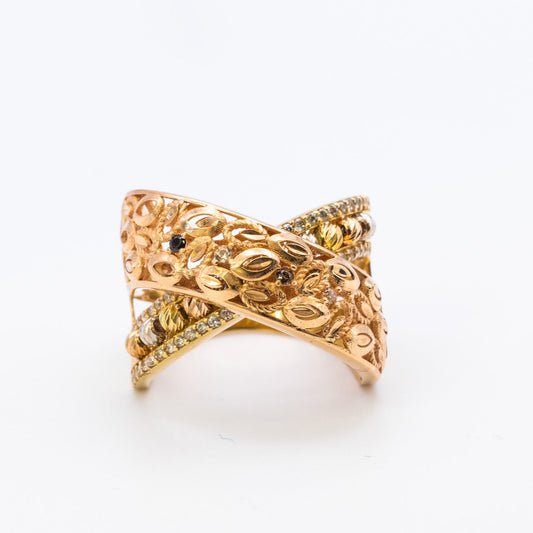 18K Tricolour Ring