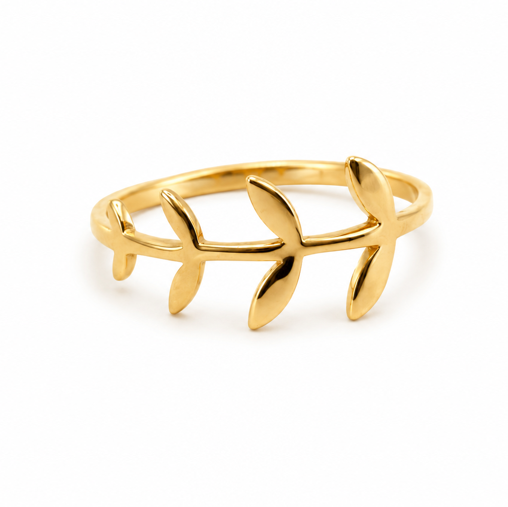 18K Gold Olive Branch Ring
