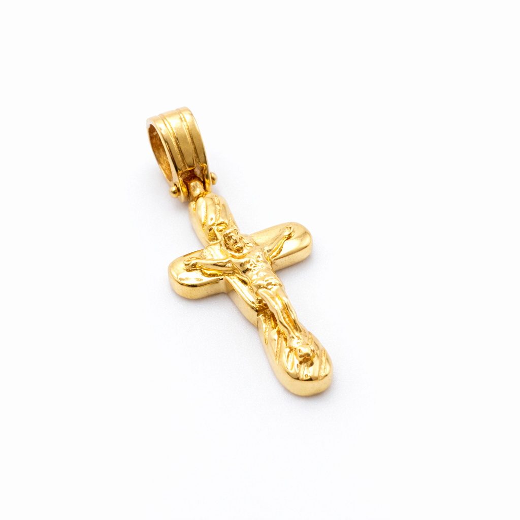 18K Solid Gold Crucifix Pendant