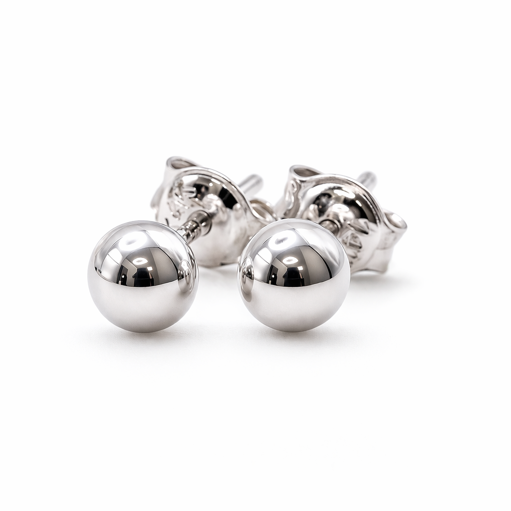 14 K Minimalist Ball Stud Earrings
