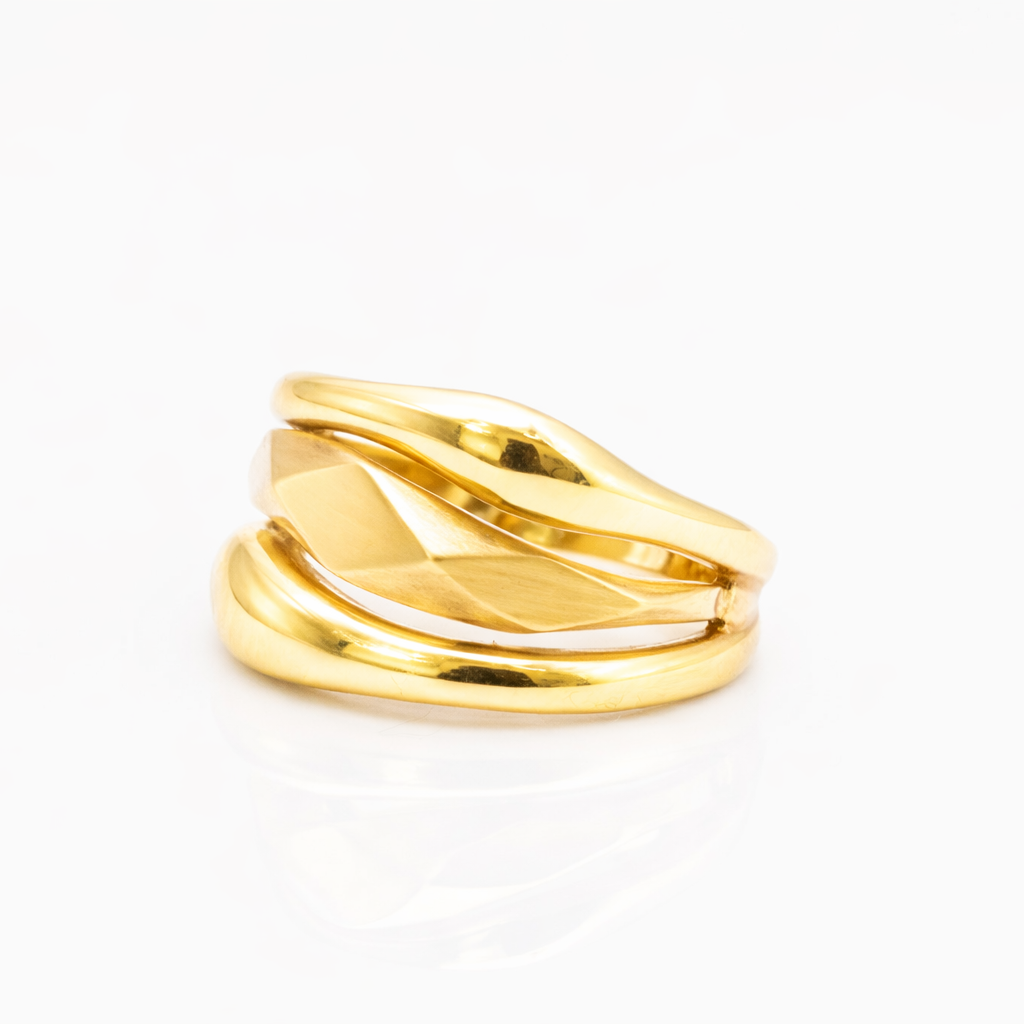 18K Solid Gold Multi-Band Wrap Ring