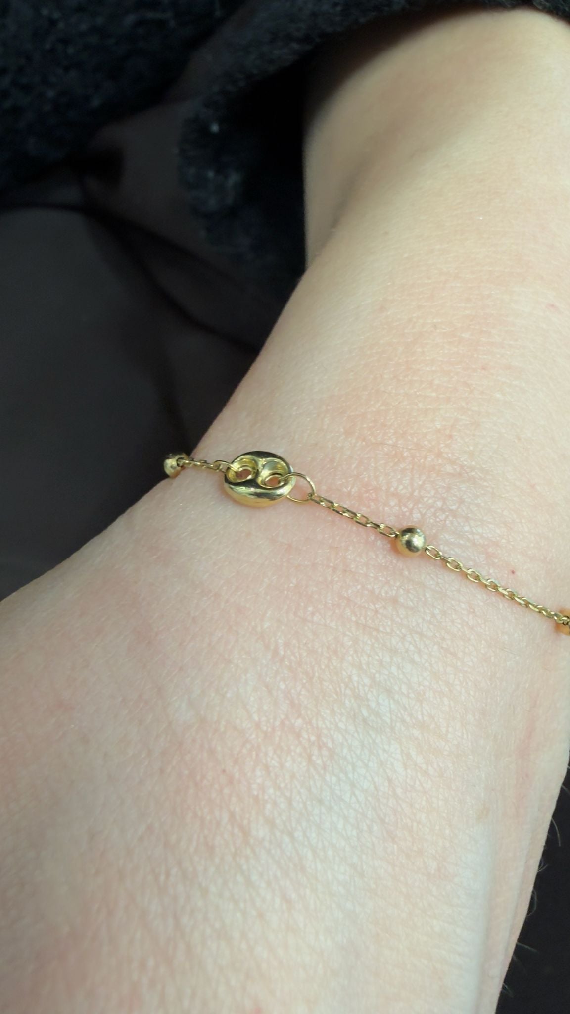 18K Beaded CD Bracelet