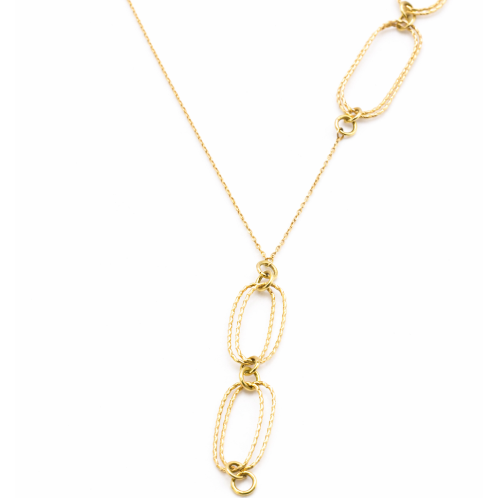 18K Solid Gold Paperclip Chain Necklace